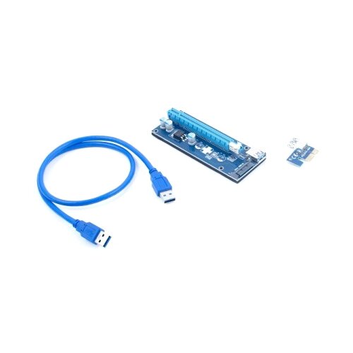 pci express удлинитель ks 347 райзер через usb 3 0 1x 16x питание sata Аксессуар Райзер KS-is PCIe 1x в 16x с питанием SATA KS-347