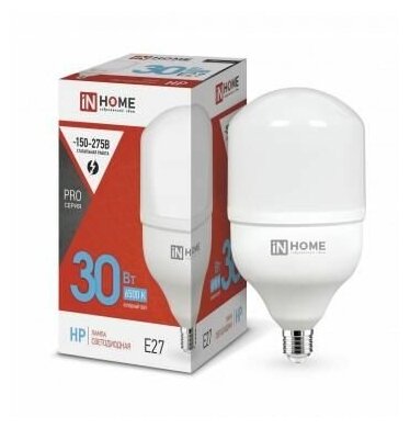 Лампа светодиодная высокомощная LED-HP-PRO 30Вт цилиндр 6500К холод. бел. E27 2850лм 230В IN HOME 4690612031088 (Упаковка 5 штук)