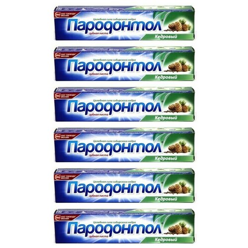 Пародонтол Зубная паста Кедровый, 63 гр, 6 штук зубная паста пародонтол кедровый бальзам 63 г 1 шт