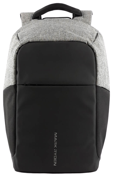 Рюкзак-антивор мужской городской дорожный маленький 15л для ноутбука 15.6 Mark Ryden MR5815 Черный/Серый непромокаемый с USB зарядкой для подростка