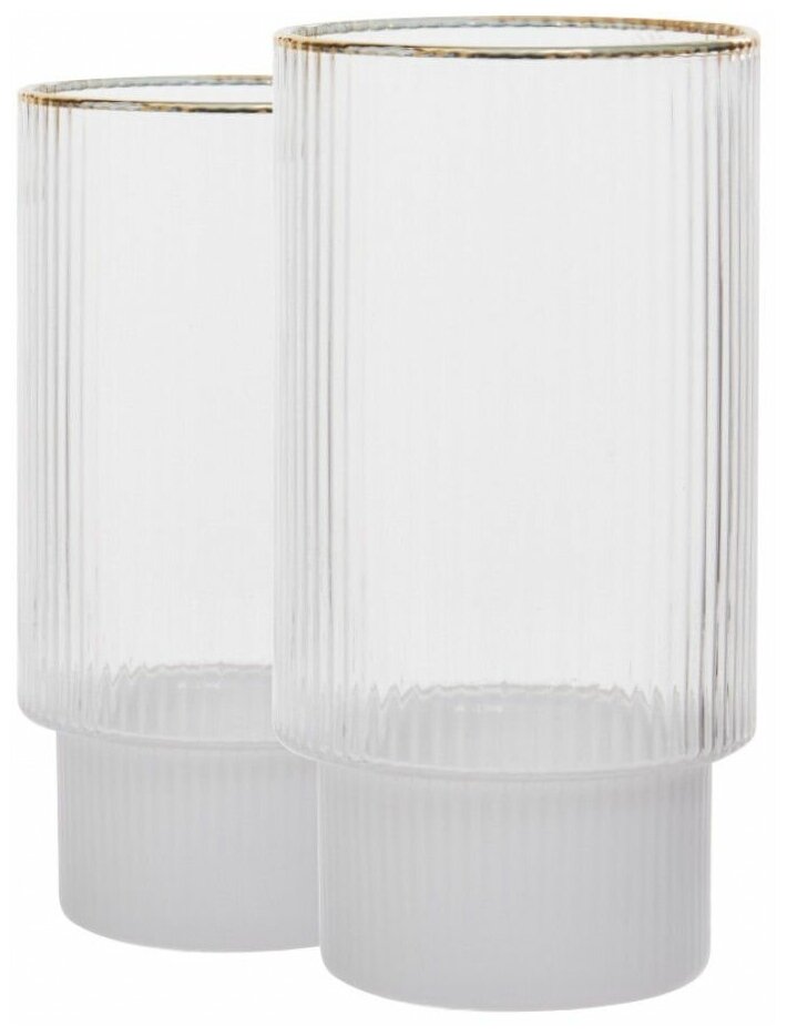 Набор стаканов для коктейлей Premier Housewares Farrow White/Gold 2 шт 420 мл - фотография № 2