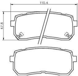 Дисковые тормозные колодки задние MANDO MPH42 для Hyundai ix55, Kia Carnival (4 шт.)