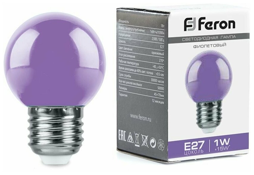 фото Лампа светодиодная Feron LB-37 25879, E27, G45