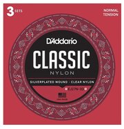 Набор струн D'Addario EJ27N Classic Nylon Normal Tension, 3 уп.