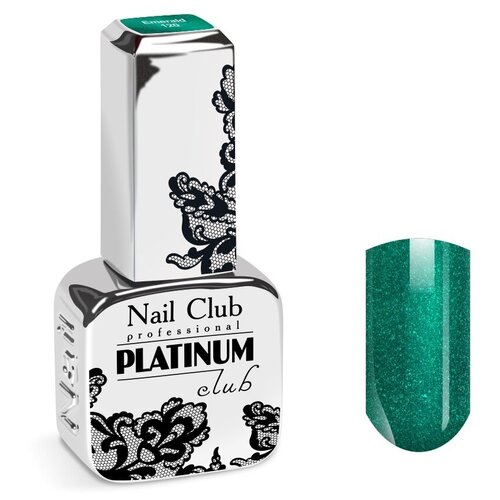 Nail Club professional Эмалевый гель-лак для ногтей с липким слоем PLATINUM CLUB 120 Emerald, 13 мл.