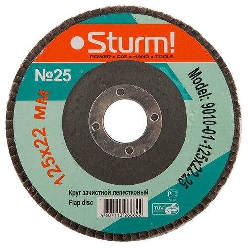 Круг зачистной лепестковый Sturm 9010-01-125x22-25, 125 x 22 мм, P25
