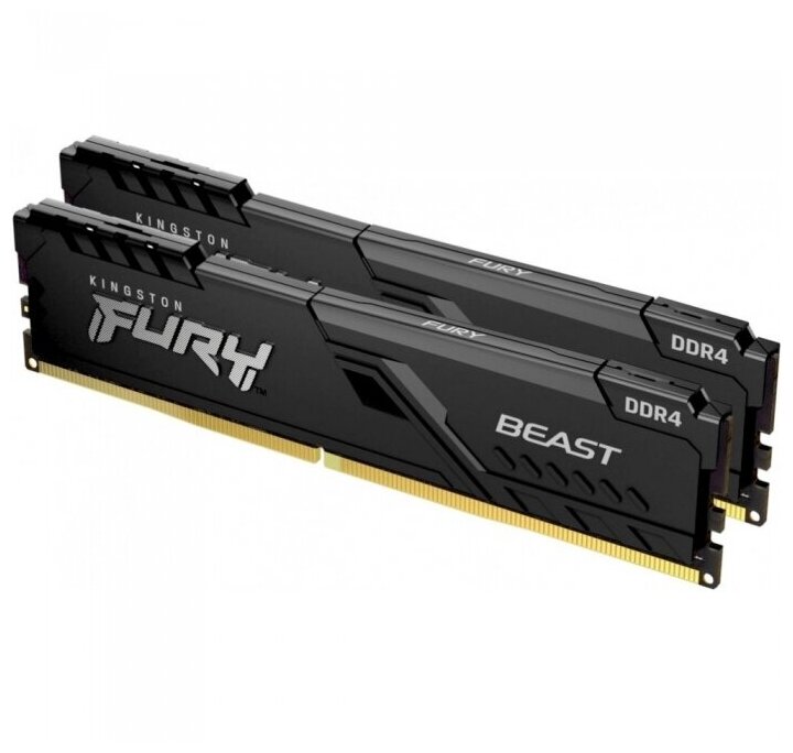 Модуль памяти Kingston 64GB DDR4 2666 DIMM FURY Beast Black Gaming Memory KF426C16BBK2/64 Non-ECC, CL16, 1.2V, 2Gx8 Кит 2х32, RTL