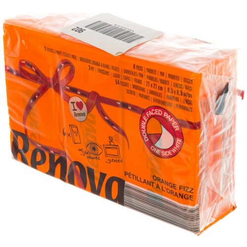 Бумажные платочки Renova 6 пачек по 10 листов O.Fizz Orange 5601028020619