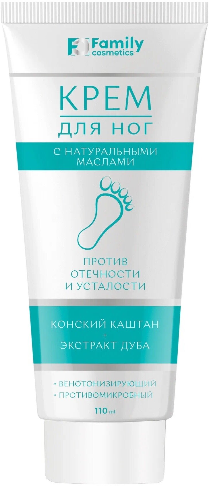 Family cosmetics Крем для ног против отечности и усталости, 110 мл, 110 г, 1 уп.