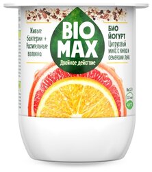 Biomax йогурт Цитрусовый микс с киноа и семенами льна 1.6%, 125 г