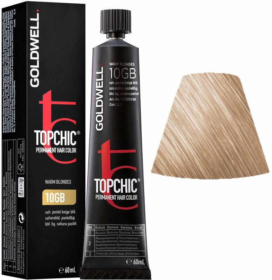 Goldwell Topchic стойкая крем-краска для волос, 10GB песочный пастельно-бежевый, 60 мл