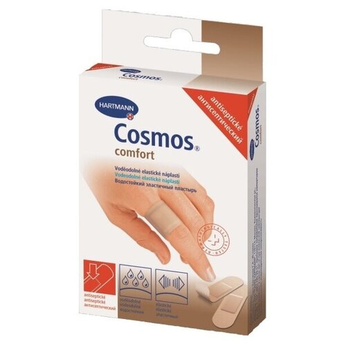 Пластырь антисептический Cosmos Comfort antiseptic 20 шт, 2 размера х 5 уп.