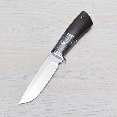 фото Нож туристический стрим универсальный 110х18м-шд полированный дюраль черный граб акрил темный ножи lemax (лемакс)