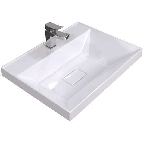 Умывальник Versalia Bazis, накладной, искусственный мрамор, белый, 50x45 см