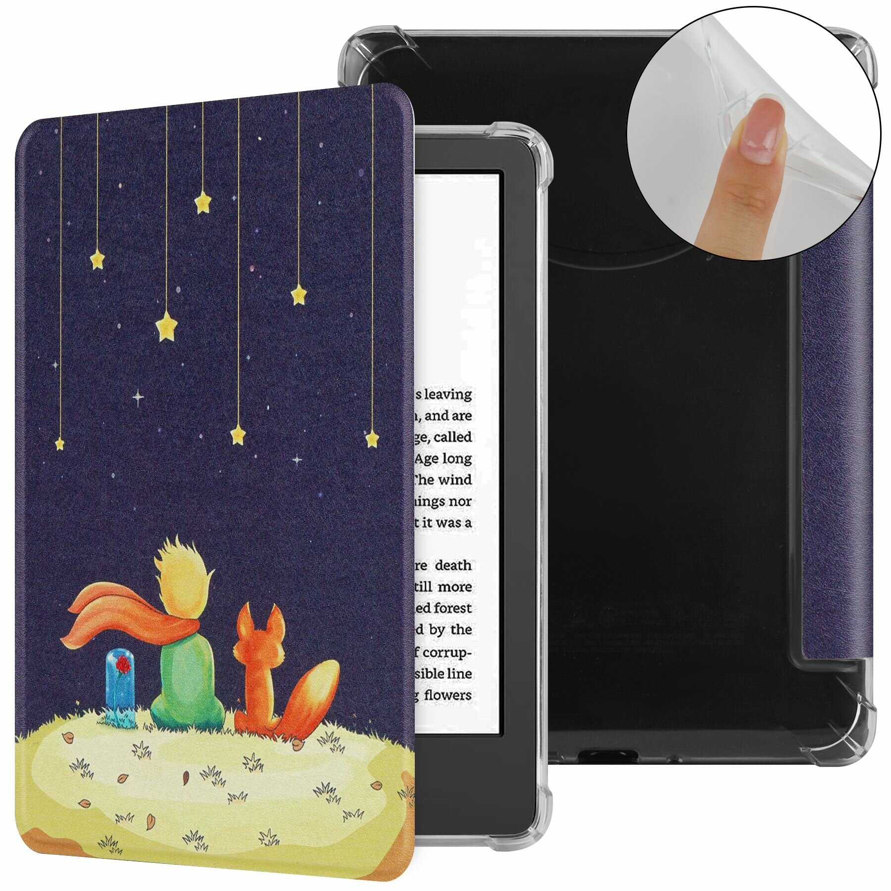 Чехол-книжка CLEAR TPU для Amazon Kindle Paperwhite 12 Gen (7", 2024) Little prince