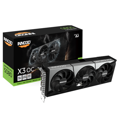 Видеокарта INNO3D RTX5080 ХЗ ОС 16GB GDDR7 256bit 3xDP HDMI 3FAN RTL 187000₽