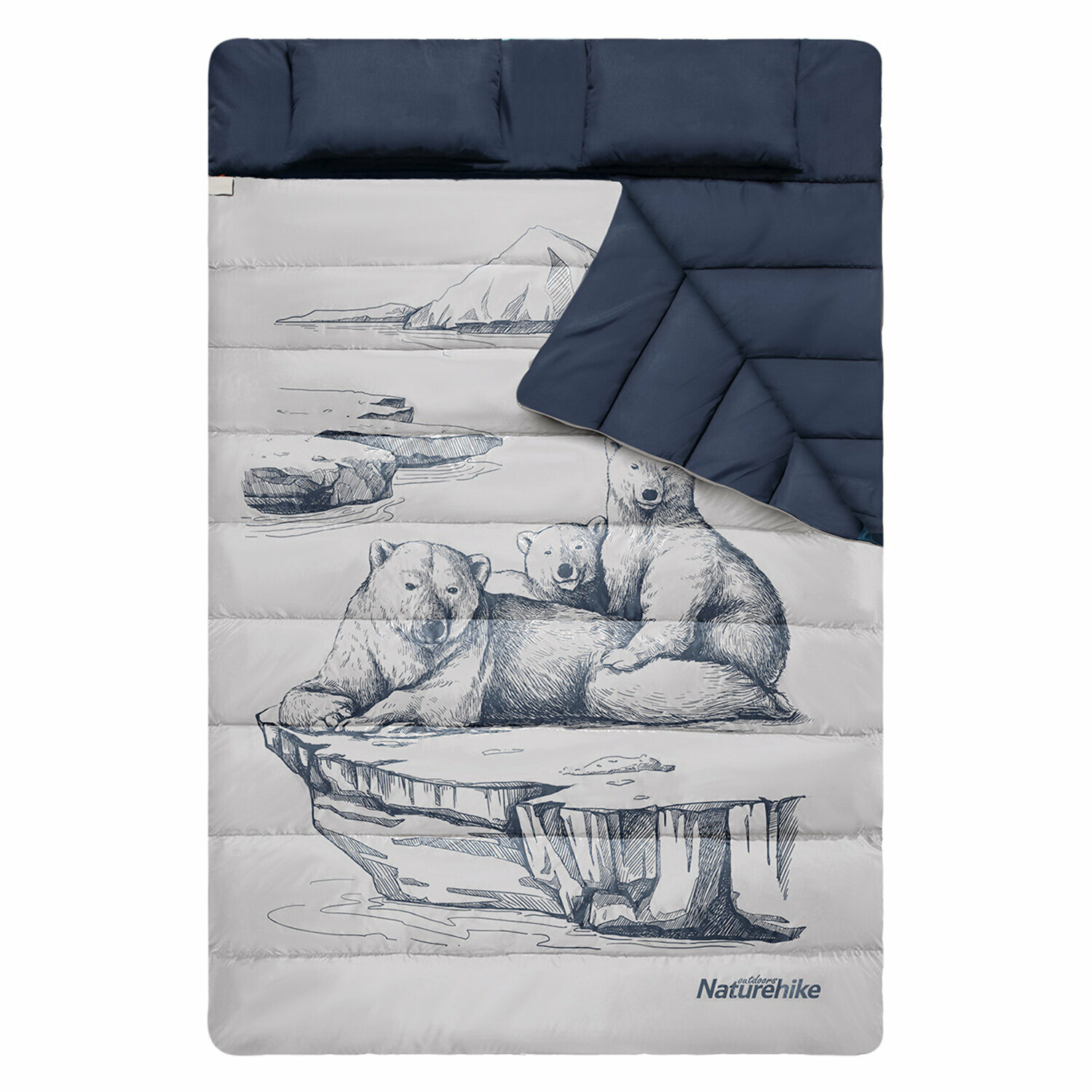 Спальник Naturehike Double Sleeping Bag Pattern With Pillow Polar Bear