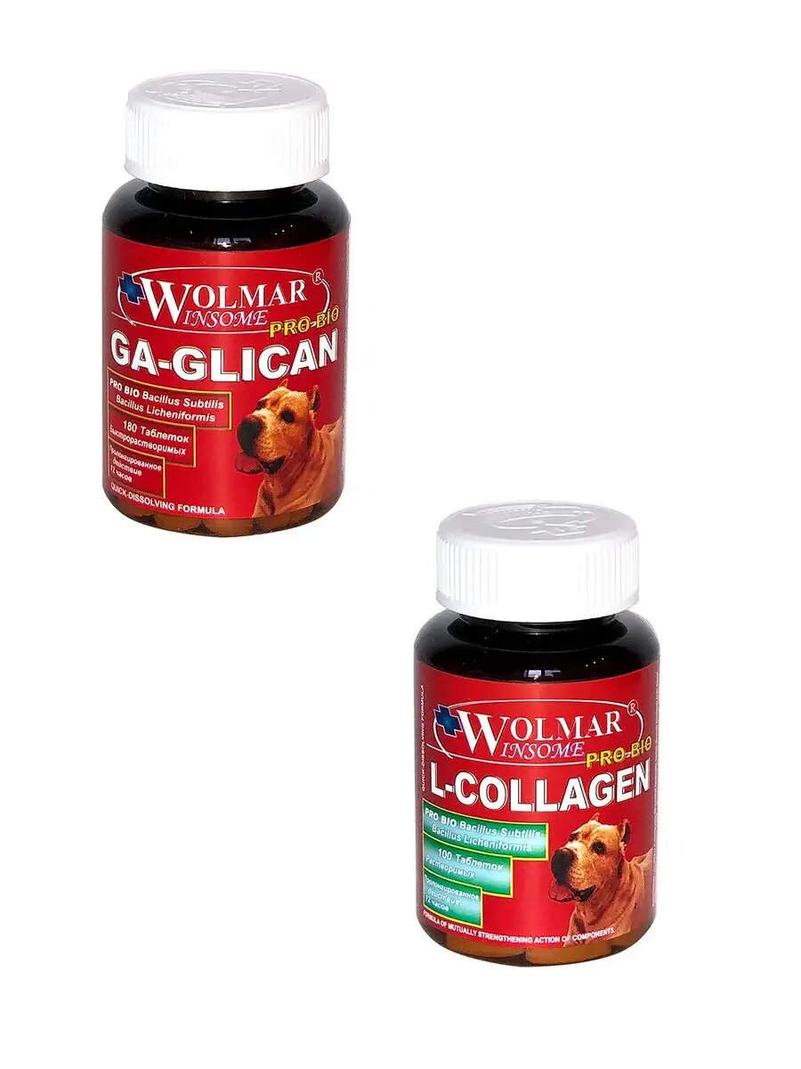 Набор Волмар GA-GLICAN 180 шт и L-Collagen 100 шт
