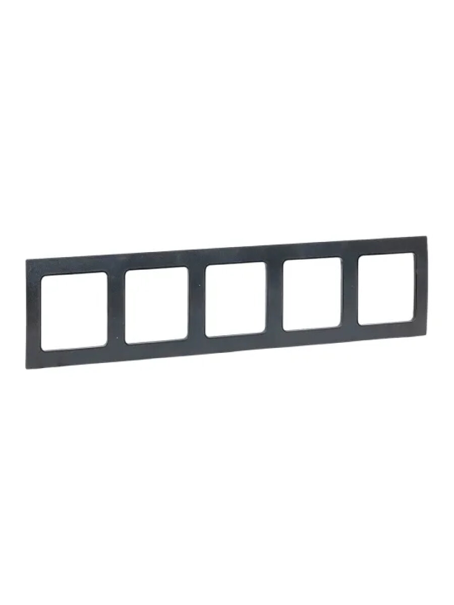 Рамка электроустановочная EKF Стокгольм 5-постовая матовый черный EAM-G-306-30