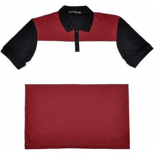 фото Поло turon textile, размер 52, черный, бордовый