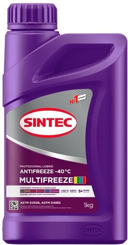 Sintec Антифриз MultiFreeze -40°C (Фиолетовый), 1 л