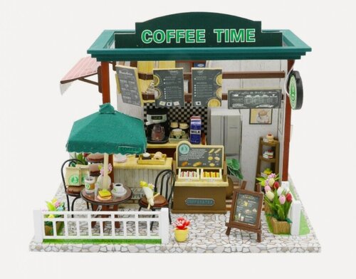 Изображение товара Румбокс Hobby Day MiniHouse Coffee Time С006, масштаб 1:43, с подсветкой