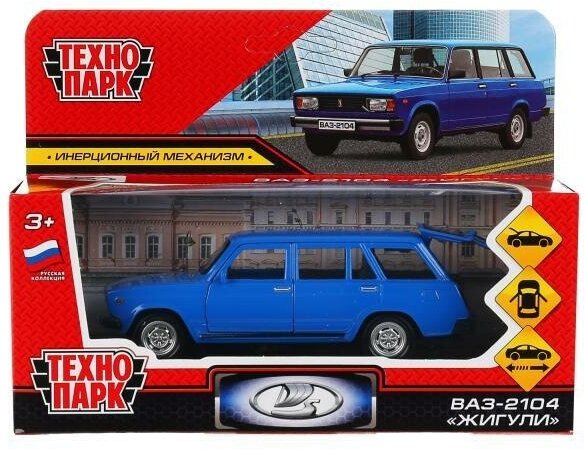 Машинка металлическая ТехноПарк ВАЗ-2104. Жигули 12см синяя 2104-12-BU