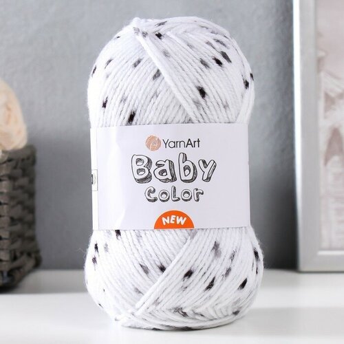 Пряжа YarnArt Baby color 100% акрил 150 м, 1 шт, 50 г, 205 белый-черный (9465038)