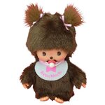 Кукла Monchhichi Bebichhichi Девочка в розовом слюнявчике, 15 см, 235550 - изображение