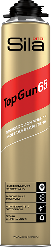 Пена монтажная 65л 875мл Sila Pro TopGun профессиональная зимняя SPTG65w