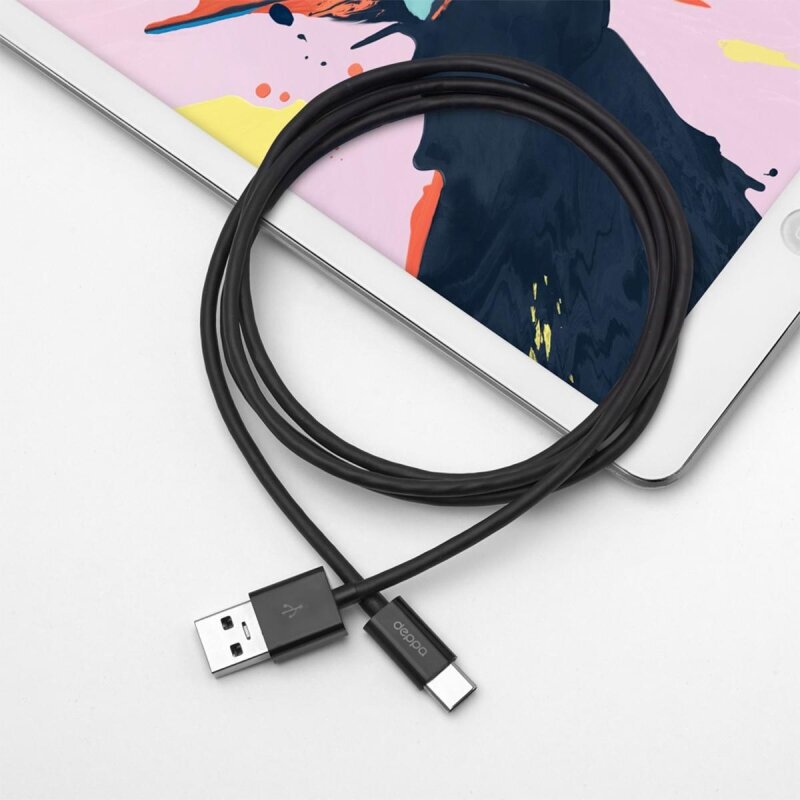 Кабель Deppa USB A - USB Type-C, USB 3.0, 1.2м, черный - фотография № 5