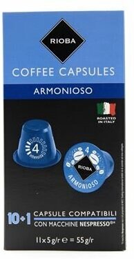 Кофе в капсулах RIOBA Caffe Lungo Armonioso, 5 г × 11 шт. - фотография № 3