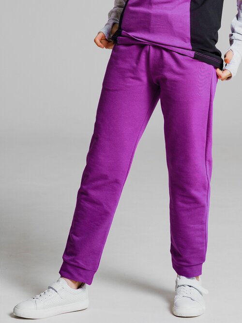 Школьные брюки джоггеры ИНОВО, размер 128, фиолетовый