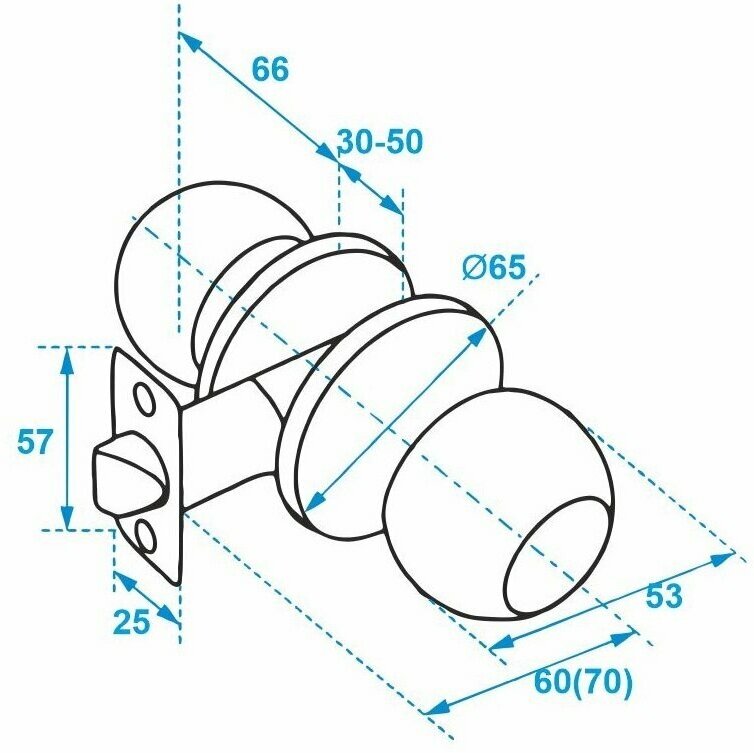 Ручка защелка (кноб) с фиксатором золото Аpecs 6072 - фотография № 2