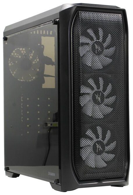 Корпус MidiTower Zalman N5 MF black (ATX, mATX, Mini-ITX, USB2.0 x2, USB3.0x1, без БП) (N5 MF)