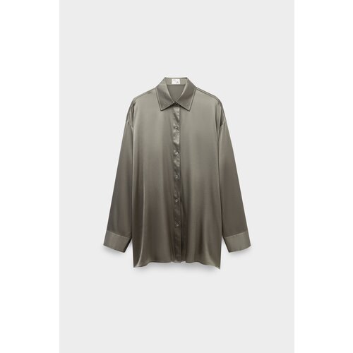 фото Рубашка alpe cashmere, свободный силуэт, длинный рукав, размер 40, серый