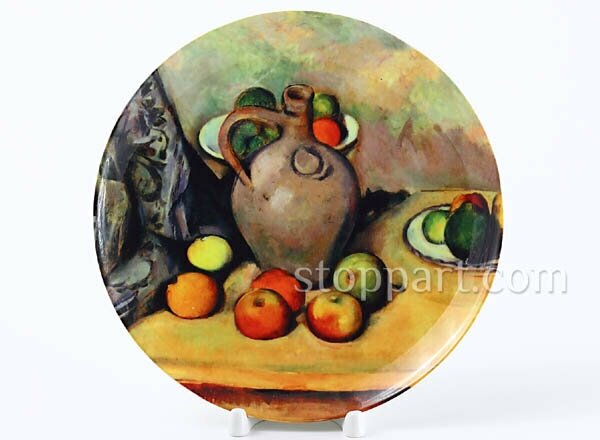 Декоративная тарелка Сезанн Поль Натюрморт. Кувшин и фрукты на столе