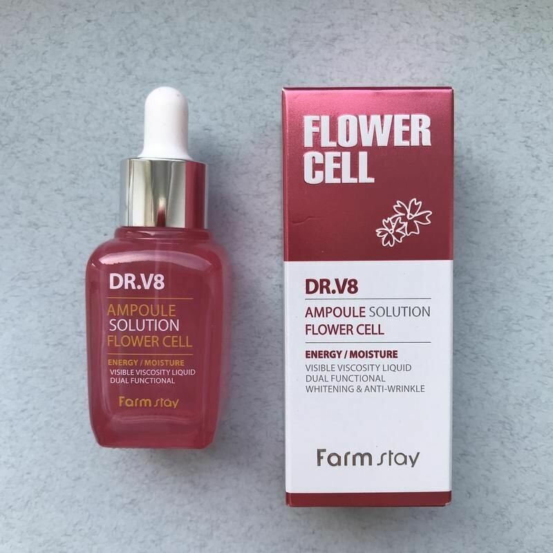 Сыворотка ампульная с экстрактами цветов FarmStay DR-V8 Ampoule Solution Flower Cell, 30ml - фото №14