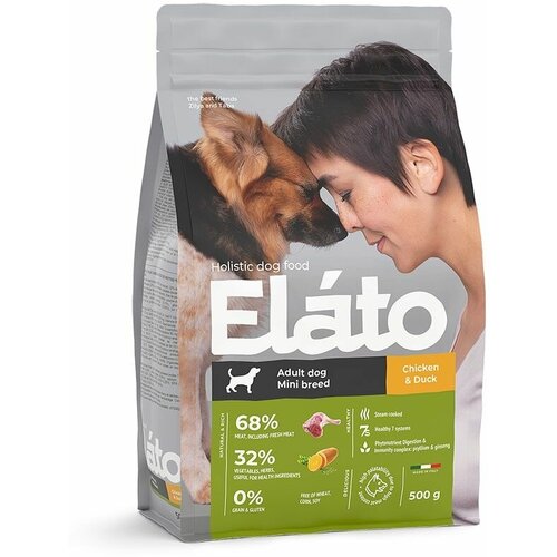 Elato Holistic Adult Dog Mini Chicken & Duck Сухой корм для взрослых собак мелких пород с курицей и уткой 500 г