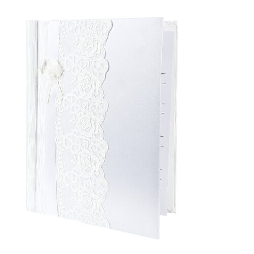фото Ens свадебная книга для записи пожеланий кружева 21x27x2 см белый