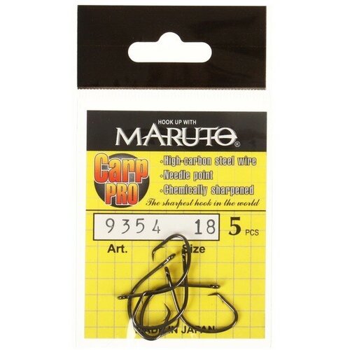 крючки карповые maruto 9354 цвет bn 18 carp pro 5 шт 9680706 Крючки карповые Maruto 9354, цвет BN, № 18 Carp Pro, 5 шт.