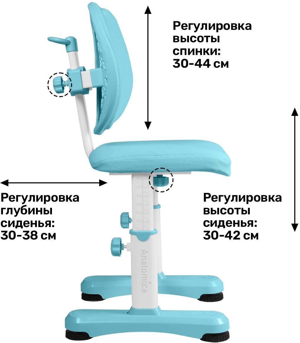 Растущий стул Anatomica Ergo Duos голубой - фотография № 16