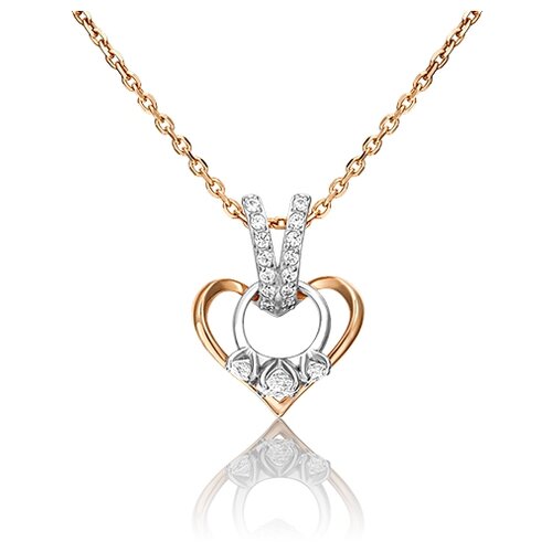 фото Подвеска сердце с кристаллами swarovski из комбинированного золота 03-3068-00-501-1111-38 platina platina jewelry
