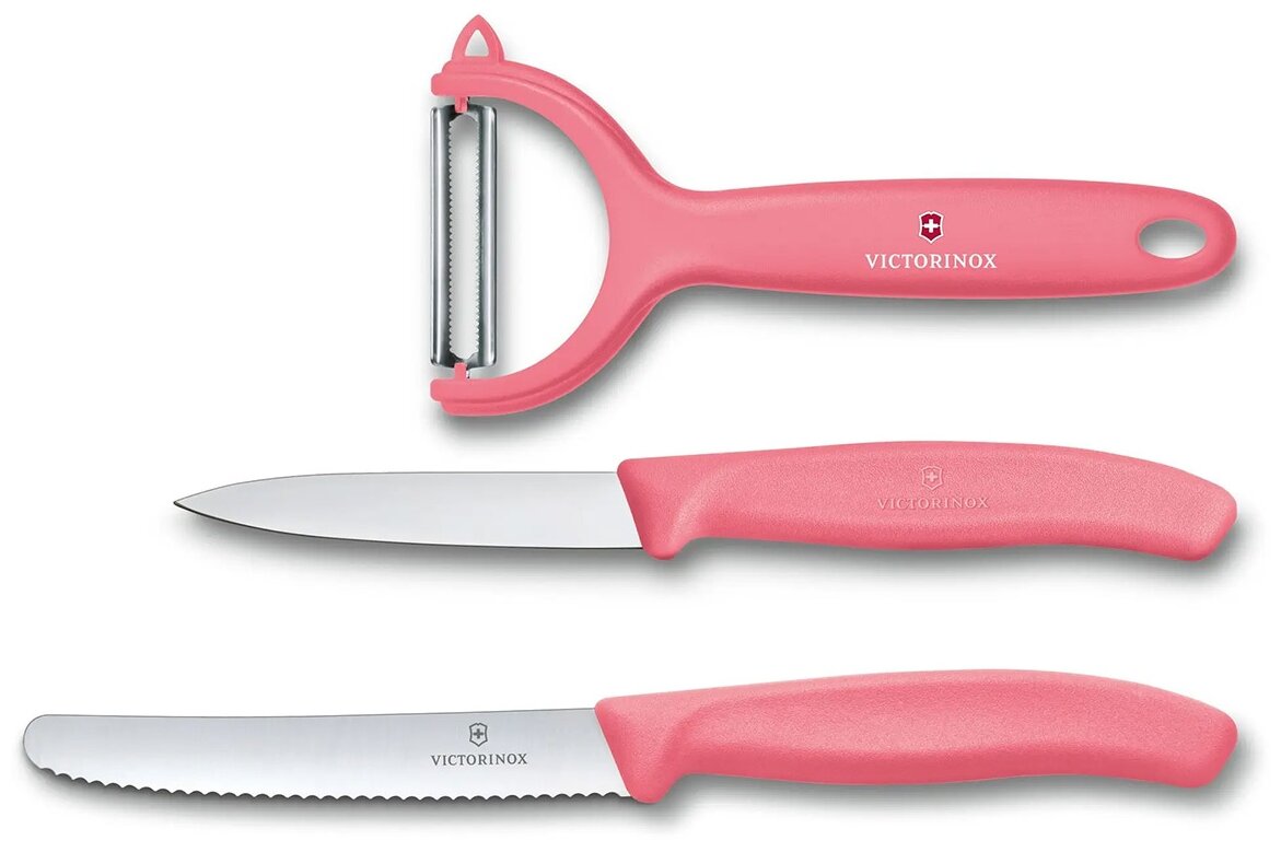 Victorinox Kitchen 6.7116.33L12 Набор кухонных ножей victorinox, 3 предмета, light red