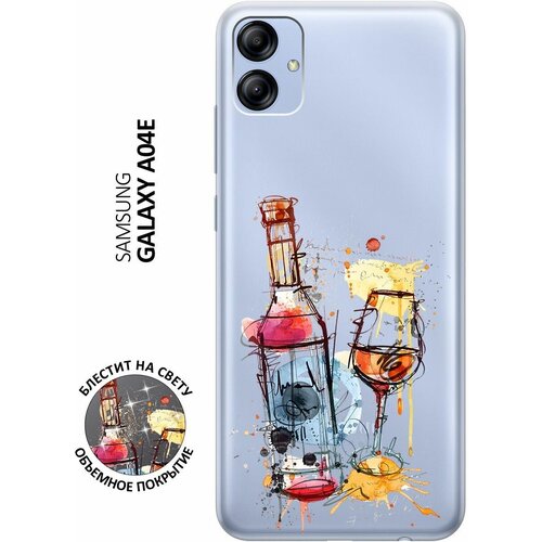 Силиконовый чехол на Samsung Galaxy A04e / Самсунг А04е с 3D принтом Aquarelle Wine прозрачный матовый soft touch силиконовый чехол на samsung galaxy a04e самсунг а04е с 3d принтом aquarelle wine черный