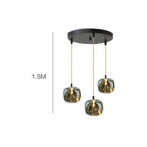 Подвесной светильник Cubie Pendant Light by Viso (дымчато серый комбинированный диск 3 лампы)