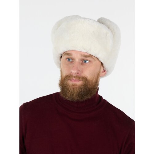 фото Шапка ушанка дубленкин, размер 56, белый