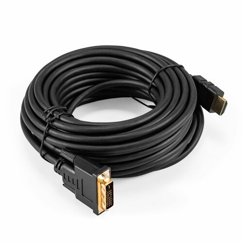 Кабель HDMI-DVI ExeGate EX-CC-HDMIM-DVIM-10.0 (19M/19M, single link, 10м, позолоченные контакты) EX294671RUS gembird кабели cablexpert кабель hdmi dvi 4k 19m 19m 1 8м single link пакет cc hdmi dvi 4k 6