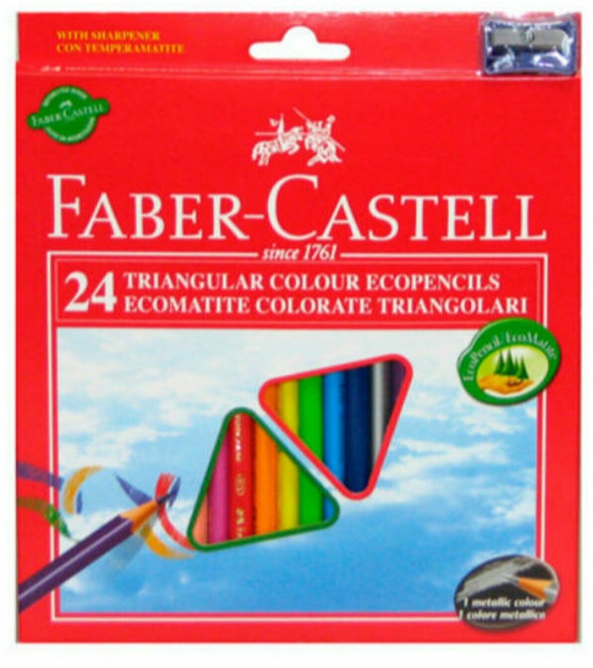 Карандаши цветные Faber-Castell ECO с точилкой - фото №7