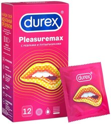 Презервативы Durex Pleasuremax с ребрами и пупырышками, 12 шт.